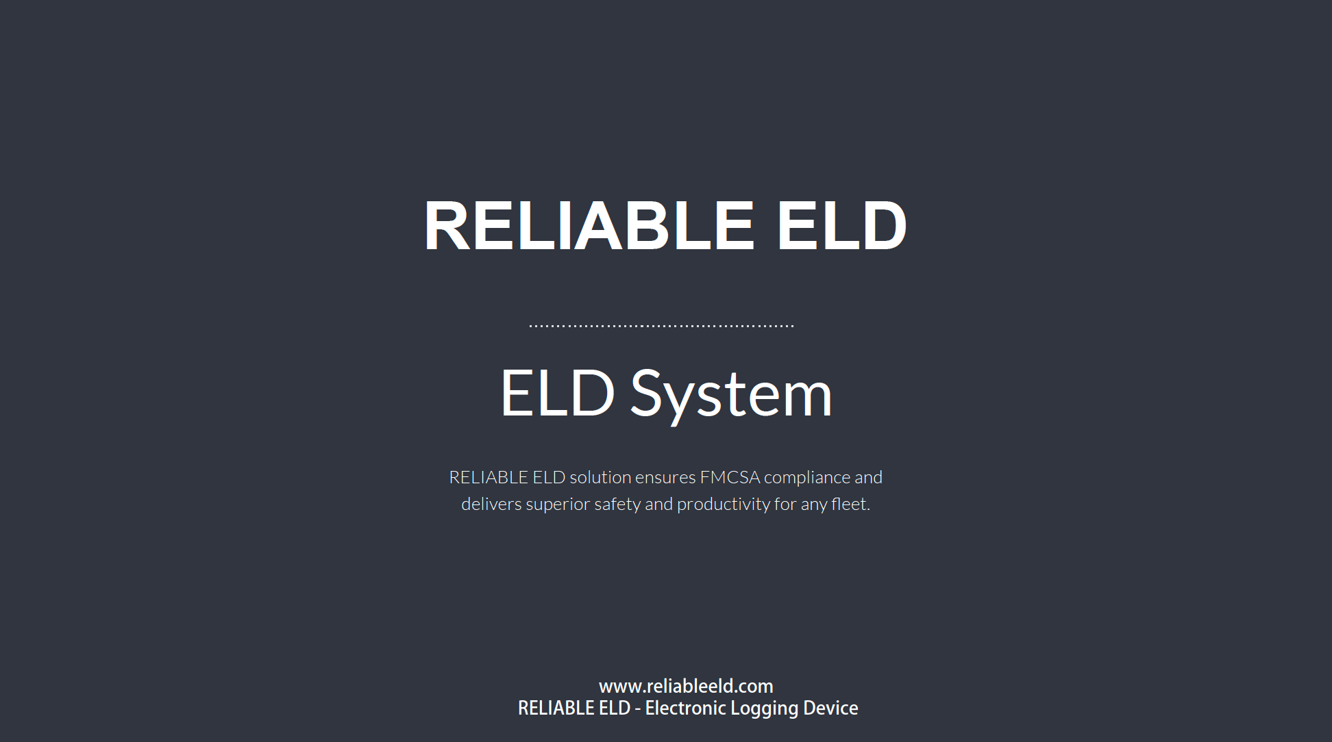 Reliable ELD User Manual