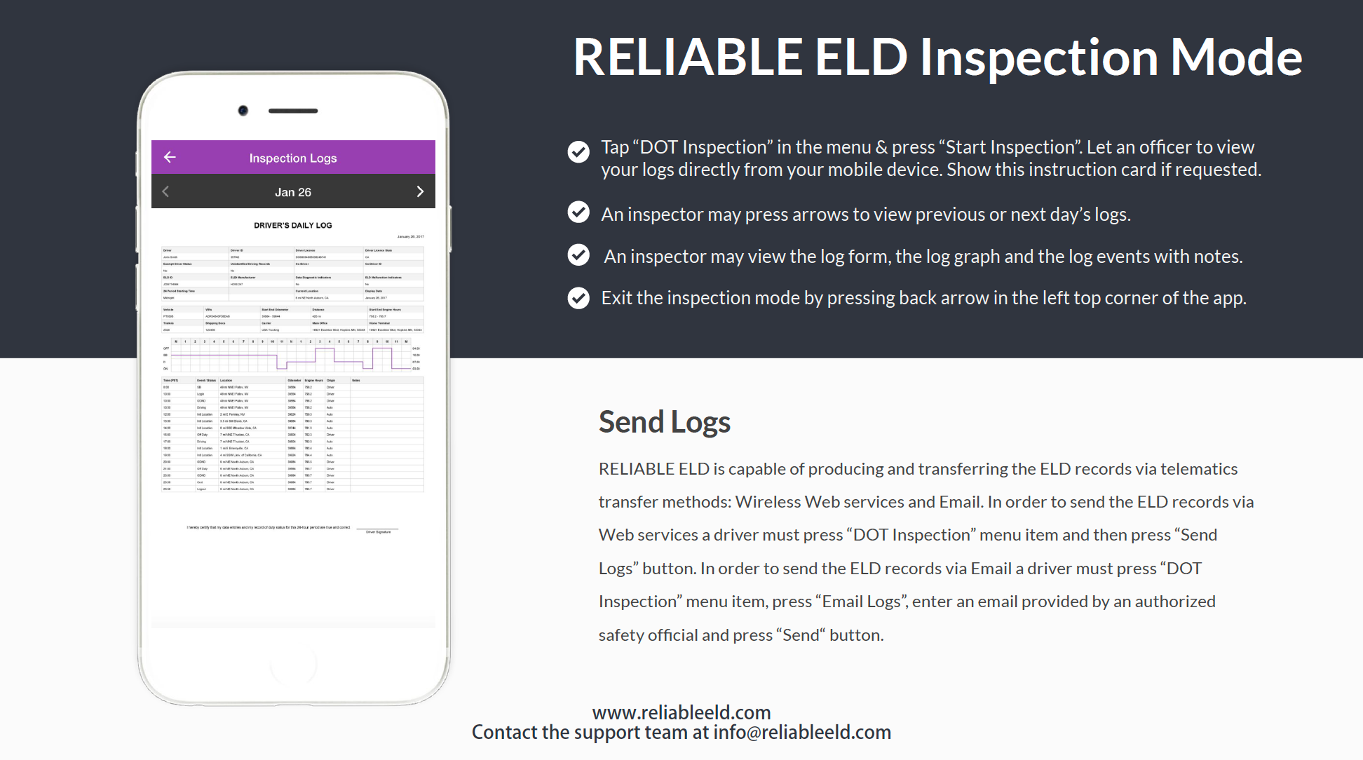Reliable ELD DOT Instructions